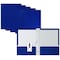 Better Office Products 2 Pocket Glossy Laminated Paper Folders Portfolio With Prongs, Letter Size, Blue, 25PK 84282 - alternate 1